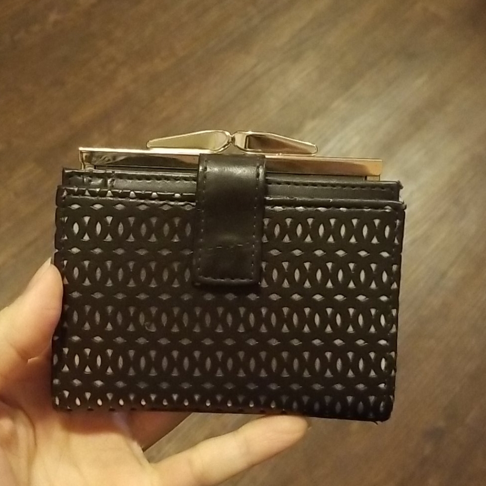 Brown and gold wallet